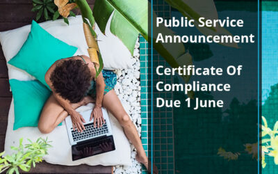 Public Service Announcement: Pool Certificate of Compliance Due 1 June